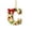 C, variant on romoty Christmas Tree Ornaments, Personalized Initial Letter Monogram Pendants with Floral Wreath Bow, 2D Flat Acrylic Xmas Holiday Decor