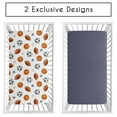 thumbnail image 2 of Sweet Jojo Designs Watercolor Sports Theme Boy 100% Cotton Muslin Fitted Crib Sheets Set 2 Piece, 2 of 6