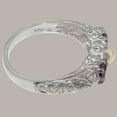 thumbnail image 3 of LBG British Made 10k White Gold Cultured Pearl & Amethyst Womens Statement Ring - 33 size options - Size 5.5, 3 of 7