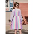 thumbnail image 4 of Arshiner Girl's Contrast Mesh Puff Long Sleeve High Waist A Line Black Short Dress with Pockets, 4 of 7