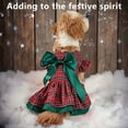 thumbnail image 7 of Uuiauoio Pet Christmas Plaid Skirt Dog Dress with Ruffle Sleeves for Small Breeds Chihuahua Holiday Party Outfit Festive Pet Apparel Costume for Christmas Thanksgiving Birthday Celebration, 7 of 7
