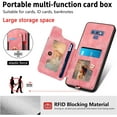 thumbnail image 3 of Phone Case for Samsung Galaxy Note 9 Wallet Cover with Tempered Glass Screen Protector and Wrist Strap Lanyard RFID Credit Card Holder Ring Stand Cell Accessories Note9 Not S9 Women Men Pink, 3 of 13