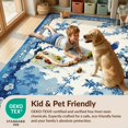 thumbnail image 4 of Design&I 3'x5' Washable Area Rug Chinoiserie Floral Bird Toile Vintage Blossom With Lattice Border for Home Office, Hallway, Low Profile & Durable Daily Traffic Ready, 4 of 7