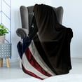 thumbnail image 4 of USA Soft Flannel Fleece Throw Blanket, Americana Illustration of the Country Flag Proud 4th of July, Cozy Plush for Indoor and Outdoor Use, 70" x 90", Charcoal Grey Night Blue, by Ambesonne, 4 of 5