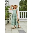 thumbnail image 5 of Arshiner Girls Maxi Summer Short Flutter Sleeve Casual Dress with Pockets for 13-14 Years, 5 of 8
