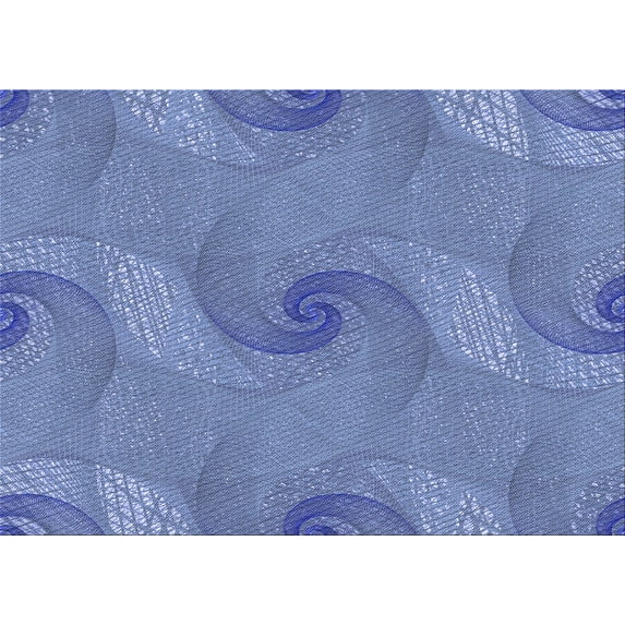 Ahgly Company Indoor Rectangle Patterned Sky Blue Dress Blue Area Rugs, 2' x 5'