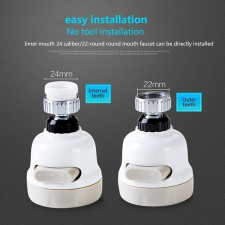 360 Rotary Faucet Booster Kitchen Filter Water Saving