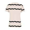 thumbnail image 5 of Jewelreauty Women Striped Tunic Tops Button V Neck Short Sleeve Casual T-Shirts Summer Loose Flowy Shirts (S, Beige), 5 of 5