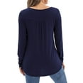 thumbnail image 3 of FOLUNSI Women's Plus Size Tops Long Sleeve Lace Pleated Blouses Tunic Tops New Arrivals M-4XL, 3 of 5