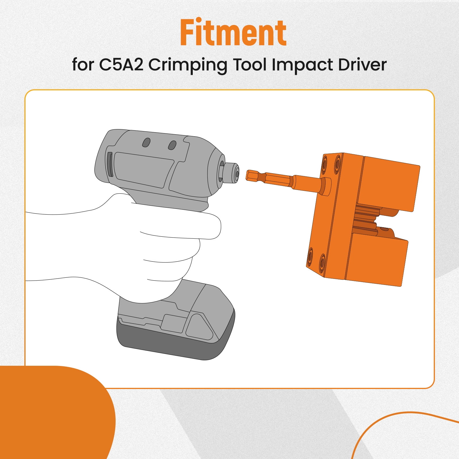 maXpeedingrods Impact Power Assisted Crimper, Sheet Metal Crimper Replacement for Malco C5A2 Crimping Tool Impact Driver, Compatible with Cordless or Corded Min.12 Volt DC/Max. 7 AMP AC