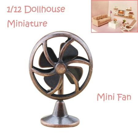 1 12 Miniature Dollhouse Accessories Mini Old Fashioned Lobby Fan