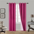 thumbnail image 3 of Home Décor Adam 1 Panel 100% Blackout Curtain Room Darkening top Grommets For Bedroom, Living Room 84 inch Length Hot Pink Color, 3 of 7