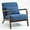 Blue, variant on PORKISS Modern Arm Chair Velvet Fabric Upholstered Comfy Reading Accent Chair with Solid Wood Frame and Pillow, Armchair Comfort Club Chair Lounge Chair for Living Room Bedroom Sunroom, Grey