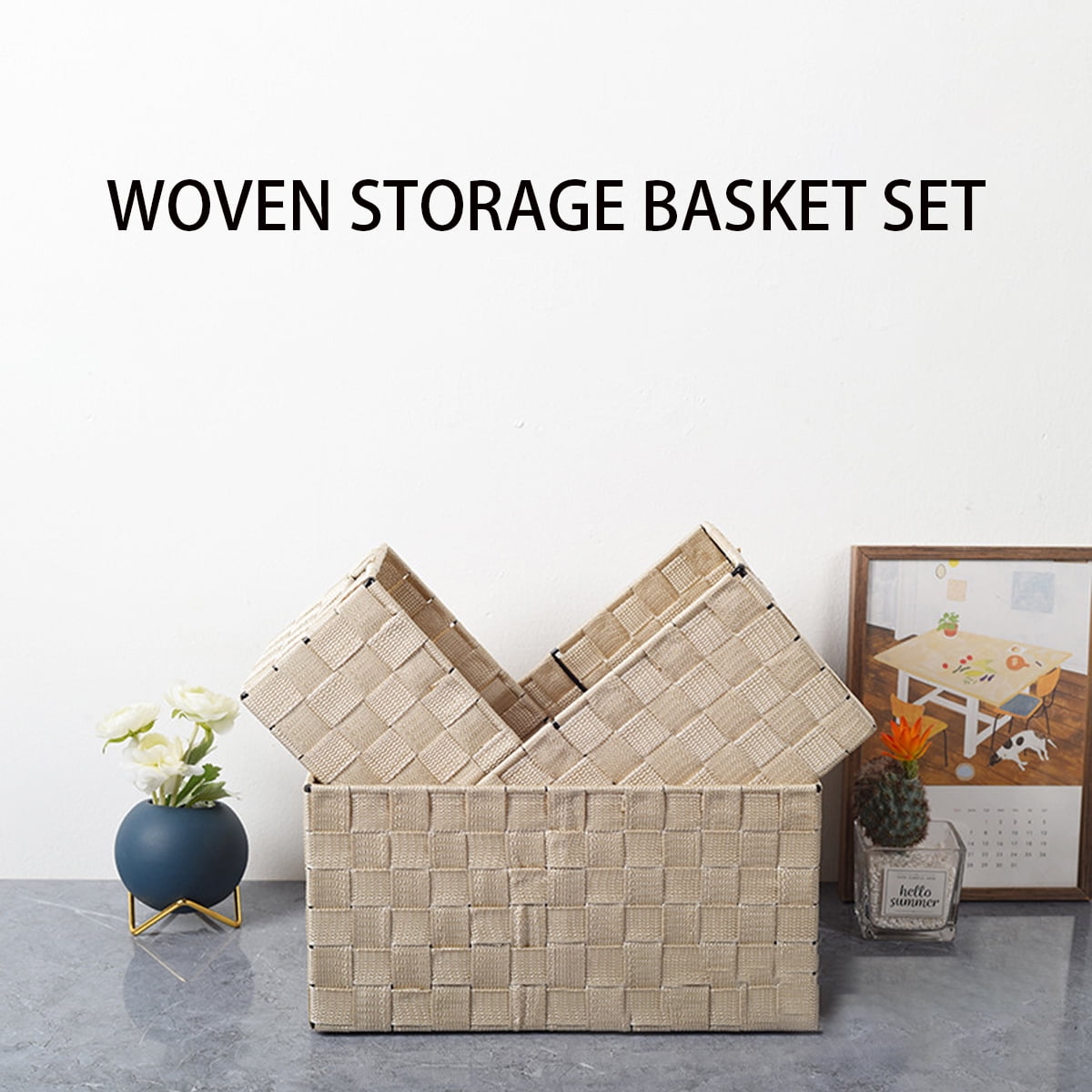 Buy Wicker Baskets 3Pcs, Woven Baskets for Storage, Wicker Laundry