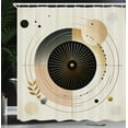 thumbnail image 3 of Ambesonne Modern Shower Curtain, Abstract Harmony Rounds Boho, 69"Wx70"L, Pale Mustard Dark Brown, 3 of 4