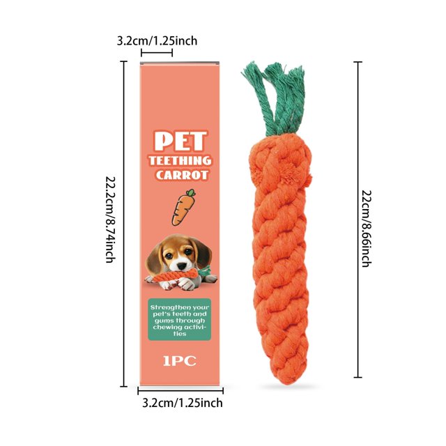 Ltdhehe Pet Chew Carrot Dog Chew Toy Natural Training