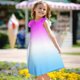 thumbnail image 2 of Girls Summer Sundress Summer Gradient Dress Sleeveless Casual Sundress with Ruffle Sleeves Soft and Breathable Fabric for Kids ,Sie:160, 2 of 8