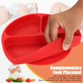 thumbnail image 2 of Toddler Divided Plate - Silicone Toddler Divided Plates Diy Complementary Food Placemat Suction Cup For Baby Kids(Red), 2 of 5