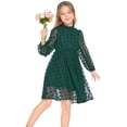 thumbnail image 5 of Arshiner Flypigs Tween Girls Long Sleeve Fall Dresses Swiss Dot Casual Party Dress, 5 of 8
