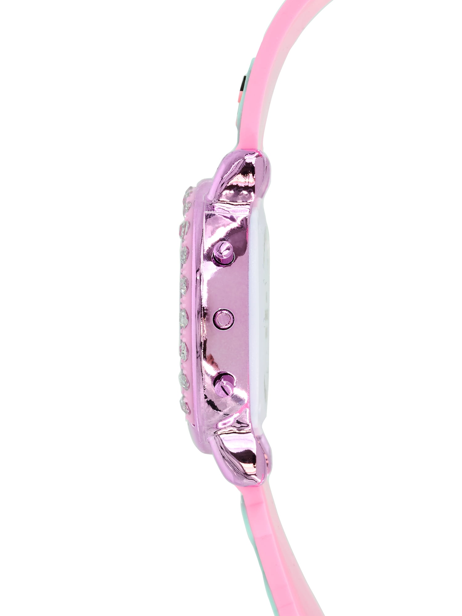 Wonder Nation Girls Round LCD Dial Childrens Unicorn Digital Watch, Pink Multi Color, Silicone Strap