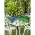 thumbnail image 2 of Outdoor Tablecloth with Umbrella Hole and Zipper, Ombre Green Waves Round Table Cloth 60 Inch Waterproof Tablecloth, Abstract Art Gradient Modern Picnic Table Cover for Patio Camping, 2 of 7