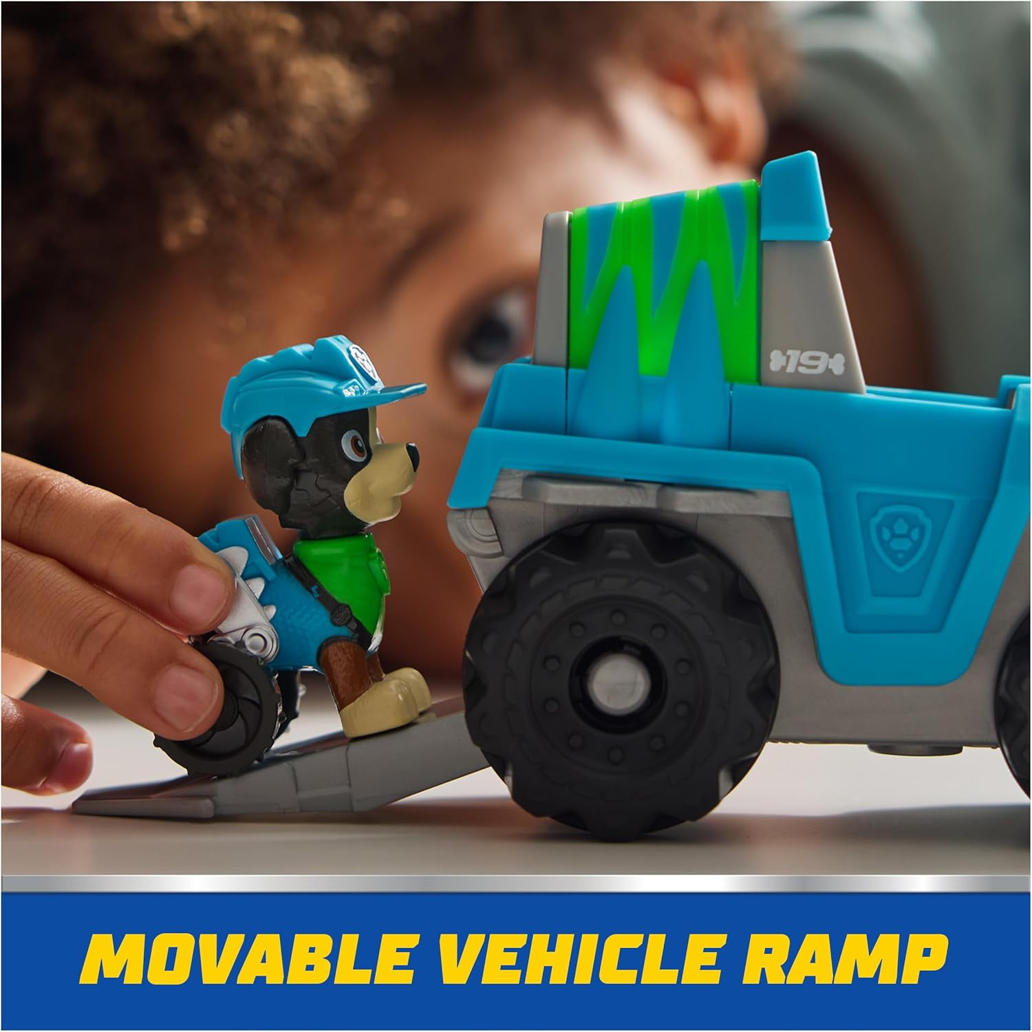 Paw Patrol, Rex’s Dinosaur Rescue Vehicle, Toy Truck with Collectible Action Figure