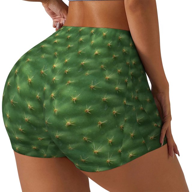 Fotbe Cactus 3 Shorts Sin Costuras – Shorts Deportivos de Cintura Alta para Mujer, Elásticos para Gimnasio, Yoga, Running o Ciclismo-Small