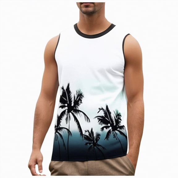 HCNTES Mens Sleeveless Tank Tops Workout Muscle Gym Ribbed Shirt Athletic Bodybuilding Moisture Wicking T Shirts(Light Blue,XL)