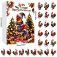 thumbnail image 2 of Rooster Themed Advent Calendar Ornament Set Featuring Santa Hat And Scarf Design For Festive Holiday Countdown Celebration With 24 Unique Decorative, 2 of 6
