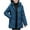 Blue, variant on Inleife Plus Size Women's Winter Jackets Casual Loose Fashion Color Pocket Zipper Tops Reversible Long Cotton Coat