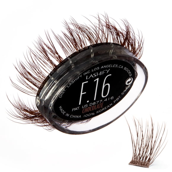 Lashify Fluffy 16mm Gossamer DIY extensiones de pestañas recarga Color Chocolate pestañas postizas fáciles para agregar plenitud y dimensión