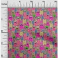thumbnail image 2 of oneOone Cotton Cambric Fuschia Pink Fabric Abstracts Craft Projects Decor Fabric Printed By The Yard 56 Inch Wide, 2 of 5