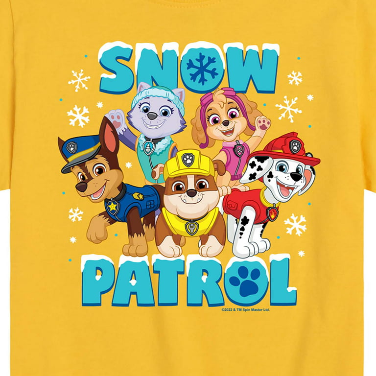 Paw Short Toddler - Patrol Sleeve Youth - Graphic Snow And Patrol T-Shirt