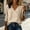 Beige, variant on QUNYINEY Womens Tops Long Sleeve Faux Cotton Linen Fall Shirt V Neck Casual Solid Pullover Loose Fit Woman Blouse