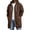 Coffee 21#, variant on Men Zip Long Length Hooded Jacket Solid Color Heavyweight Jacket Breathable Daily Regular Fit Sweatshirt for Outdoor Sports Coffee S