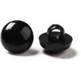 thumbnail image 4 of 100 pc Opaque Acrylic Shank Buttons 1-Hole Dyed Dome Black 11x4mm Hole: 2mm, 4 of 4