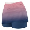 thumbnail image 3 of Njagoc3 Womens 3/4 Sleeve Scoop Neck Gradient Skort - Blue Ombre Design with Built-in Shorts, Summer Activewear, 3 of 5