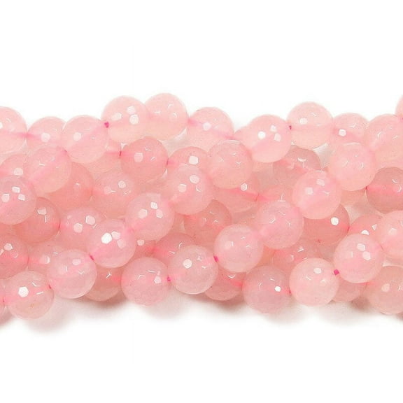 10mm Rose Pink Jade Dyed Faceted Round Beads Genuine Natural Gemstone Jewelry Making