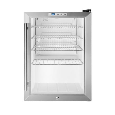 - Summit SCR312L 17in Wide 2.5 Cu. Ft. Freestanding Merchandiser Refrigerator with Digital Thermostat