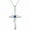 BlueLagoon, variant on Women's March Birthstone Cross Necklace, Women's Birthstone Necklace for Wedding Anniversary, Birthday, S925 Silver with Birthstone, Ideal Anniversary and Birthday Gift for Her