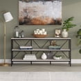 thumbnail image 3 of Evelyn&Zoe Modern Farmhouse 64" Wide Blackened Bronze/Alder White Console Table, 3 of 7