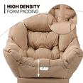thumbnail image 6 of MoNiBloom Water-resistant Cotton Lazy Chair for Adults, Modern Upholstered Single Sofa with Ottoman, Removable Cover Accent Lounge Chair for Living Room, Beige, 6 of 10