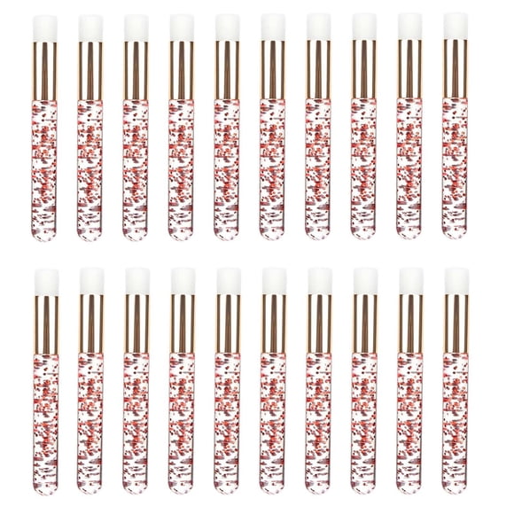 Vogacara 20 Pieces Lash Shampoo Brushes Cosmetic Remover Off Lash Peel Tool Pinceles de maquillaje y herramientas oro rojo
