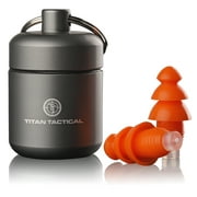 Titan Tactical 29NRR Reusable Shooting Ear Plugs w/ Removable Noise Filter   Heavy Duty Aluminum Case (for Normal   Small Ear Canals)