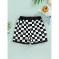 thumbnail image 4 of JYYYBF Baby Boys Shorts with Checkerboard Print, Elastic Waist Drawstring Casual Pocket Decoration Clothing, 4 of 6
