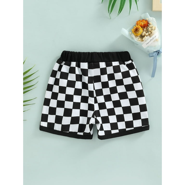 Black and white checkerboard shorts deals