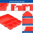 thumbnail image 2 of HAIDAIYA 45 Pack Drawer Organizer Trays Set, 3 Sizes Plastic Divider Storage Bins for Desk, Makeup, Tool Box, Jewelry (Red), 2 of 7