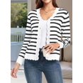 thumbnail image 5 of Women Cardigan Sweaters Long Sleeve Casual Light-Weight Button Down V-Neck Fall Sweater White  XL, 5 of 7