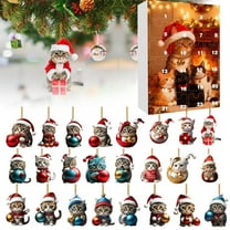 kladzum Advent Calendar 2025 Christmas Countdown Calendar, Cute Kitty Acrylic Decoration Holiday Gifts Box Advent Calendars Christmas Decorations