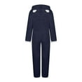 thumbnail image 5 of Women's Ultra Comfy Lounge Fleece Romper Onesie Pajamas Cute Ear Hood Zip up Warm Hoody One Piece Pajamas Jumpsuit, 5 of 7